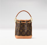 2026 Brown Monogram-Coated Canvas Nano Noé Mini Bucket Bag M81266