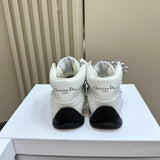 Women's First High-Top Sneakers in White Calfskin and Mesh| KCK431CTF_S19W