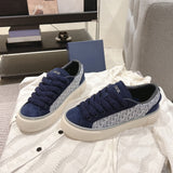 Men's B33 Low-Top Rotational Sneakers Navy Blue Oblique Jacquard Fabric with Navy Blue Suede |3SN303ZWN_H559