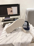 Men's B33 Low-Top Rotational Sneakers Navy Blue Oblique Jacquard Fabric with Navy Blue Suede |3SN303ZWN_H559