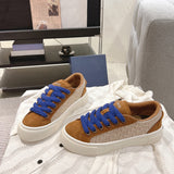 Men's B33 Sneakers Brown and Beige Oblique Jacquard with Brown Suede| 3SN303ZWN_H781
