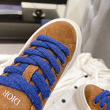 Men's B33 Sneakers Brown and Beige Oblique Jacquard with Brown Suede| 3SN303ZWN_H781