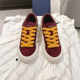 Men's B33 Spin Low-Top Sneakers Beige Oblique Jacquard Fabric with Burgundy Suede| 3SN303ZWN H411