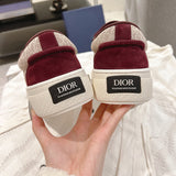 Men's B33 Spin Low-Top Sneakers Beige Oblique Jacquard Fabric with Burgundy Suede| 3SN303ZWN H411