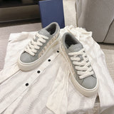 B33 Men's Sneakers Gray Smooth Calfskin with Cream Oblique Embossed Embroidery| 3SN303ZYQ_H868