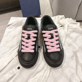 Collaboration B33 Men's Black Smooth Calfskin and Gray Oblique Embroidered Low-Top Sneakers |3SN303ZYQ_H968