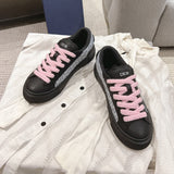 Collaboration B33 Men's Black Smooth Calfskin and Gray Oblique Embroidered Low-Top Sneakers |3SN303ZYQ_H968
