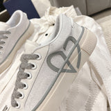 B33 Grey Calfskin and Oblique Jacquard Men's Sneakers|3SN303ZDE_H068