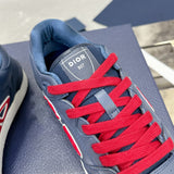 Men's B57 Limited Edition Blue and Red Smooth Cowhide Low-Top Sneakers| 3SN318ZDL_H543
