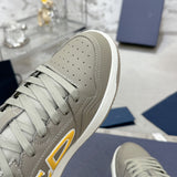 Men's B57 Limited Edition Numbered Style Gray and Yellow Two-Tone Smooth Calfskin Low-Top Sneakers |3SN318ZDL_H822