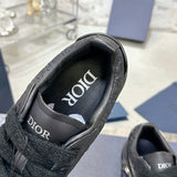 B33 Spin Men's Sneakers Black Smooth Cowhide Leather and Black Oblique Embossed Embroidery| 3SN303ZYQ_H900