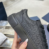B33 Spin Men's Sneakers Black Smooth Cowhide Leather and Black Oblique Embossed Embroidery| 3SN303ZYQ_H900