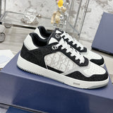 B27Men's Low-Top Sneakers: White smooth calf leather, black denim fabric, and white Oblique Galaxy print leather|3SN272ZAC_H960