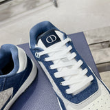 B27 Uptown Men's Low-Top Sneakers White Smooth Calfskin, Blue Denim, and White Oblique Galaxy Leather|3SN272ZAC_H580