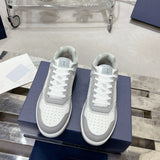 B27 Men's Low-Top Sneakers in Grey and White Smooth Calfskin with White Oblique |3SN272ZIJ_H890