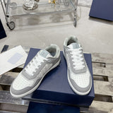 B27 Men's Low-Top Sneakers in Grey and White Smooth Calfskin with White Oblique |3SN272ZIJ_H890
