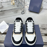 B27 Men's Low-Top Sneakers Black, white, and beige smooth calf leather with Oblique Galaxy print |3SN272ZIJ_H163