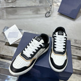 B27 Men's Low-Top Sneakers Black, white, and beige smooth calf leather with Oblique Galaxy print |3SN272ZIJ_H163