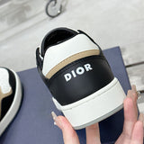 B27 Men's Low-Top Sneakers Black, white, and beige smooth calf leather with Oblique Galaxy print |3SN272ZIJ_H163
