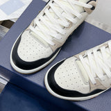 B57 Men's Mid-Top Sneakers Black and white smooth calf leather with beige and black Oblique jacquard fabric |3SH141ZXT H169