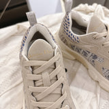 Women's Vibe Sneakers Light Blue & White Oblique Chambray Jacquard, Mesh Fabric, and Suede Calf Leather| KCK443ROU_S28N
