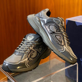 B30 Men's Countdown Sneakers Light Gray Technical Mesh and Gray Glossy Technical Fabric| 3SN279ZEH-H968
