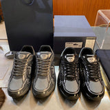 B30 Men's Countdown Sneakers in Light Gray Technical Mesh and Black Glossy Technical Fabric |3SN279ZEH_H981