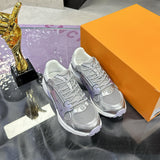 Women's Olympia Sneakers in Silver Metallic Synthetic Leather and Technical Mesh |1AHOI1