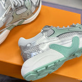 Women's Olympia Sneakers Silver / Mint Green Mesh Fabric, Metallic-Effect Leather |1AHOI1
