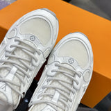 Women's Olympia Sneakers in White High-Tech Mesh and Structured Leather| 1AHOEZ
