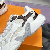 Women's Olympia Sneakers in White High-Tech Mesh and Structured Leather| 1AHOEZ