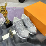 Women's Olympia Sneakers in Silver, Mesh and Metallic Silver Synthetic Leather |1AHOI1