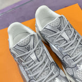 Women's Olympia Sneakers in Silver, Mesh and Metallic Silver Synthetic Leather |1AHOI1