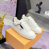 Women's Time Out Sneakers White Embossed or Smooth Cowhide Leather|1AAVV6