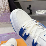 Women's Archlight Sneakers, Blue and White Colorway Calfskin and Technical Fabric (Mesh) Combination |1A43KV
