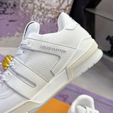 Couple's TRAINER Sneakers in White Grained Calfskin (Men's)| 1A8WAS