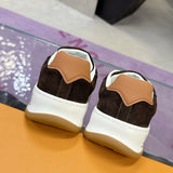 Men's Tilted Sneakers in Brown Satin Leather| 1AJ766