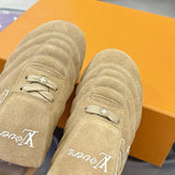 Men's Footprint Soccer Sneakers in Beige Faded Suede Calfskin| 1AHTYY