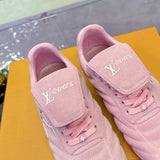 Men's Footprint Soccer Sneakers Pink Satin Leather| 1AHTYE