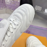 Men's Footprint Soccer Sneakers in White Premium Calfskin| 1AHDOA