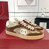 Men's GG Supreme Dark Brown Canvas and Suede Sneakers |791742 AAEGA 2242