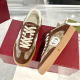 Men's GG Supreme Dark Brown Canvas and Suede Sneakers |791742 AAEGA 2242