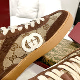 Men's GG Supreme Dark Brown Canvas and Suede Sneakers |791742 AAEGA 2242