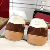 Men's GG Supreme Dark Brown Canvas and Suede Sneakers |791742 AAEGA 2242