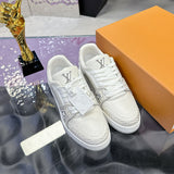 Men's Trainer Sneaker White Patchwork Snake Print |1AB8PT