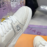 Women's Trainer Sneaker White Patchwork Snake Print |1AB8PT