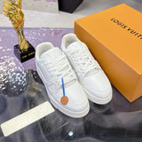 Women's Trainer Sneakers in White Grained Calfskin |1A8WAX