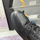 Men's Trainer Sneakers Black grained calf leather, suede, or fabric combination |1A9AD4