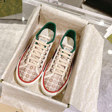 Tennis 1977 Series Women's Beige/Ebony Classic GG Canvas Sneakers| 606110 HVK20 9766
