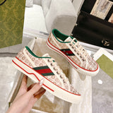 Tennis 1977 Series Women's Beige/Ebony Classic GG Canvas Sneakers| 606110 HVK20 9766